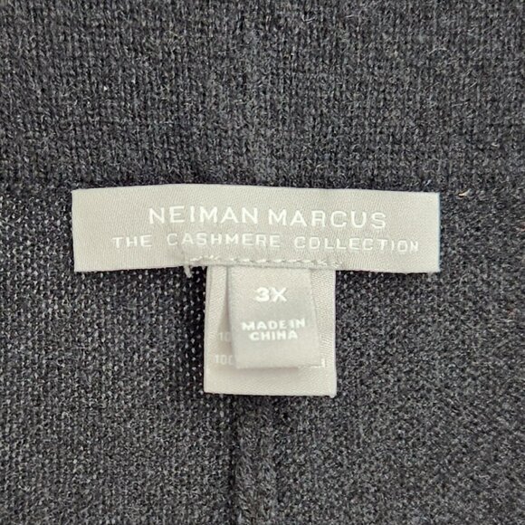 NWOT NEIMAN MARCUS Wide-Leg Pants 3X Straight Cut Pull On Lounge Black Cashmere - Picture 11 of 12